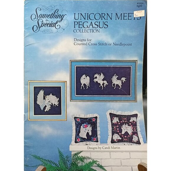 Unicorn Meet Pegasus Vintage Cross Stitch & Needlepoint Pattern Collection - Picture 1 of 2